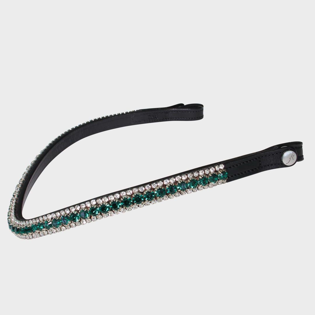 Artemis Lux Emerald Clear Swarovski® Crystal Browband - Black