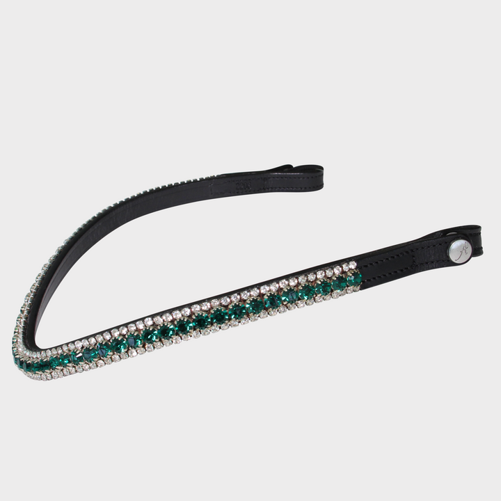 Artemis Lux Emerald Clear Swarovski® Crystal Browband - Black