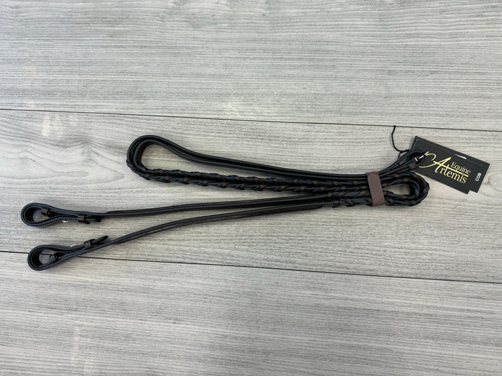 SALE Laced Reins Deco French Hook Brown/Cream (R5)