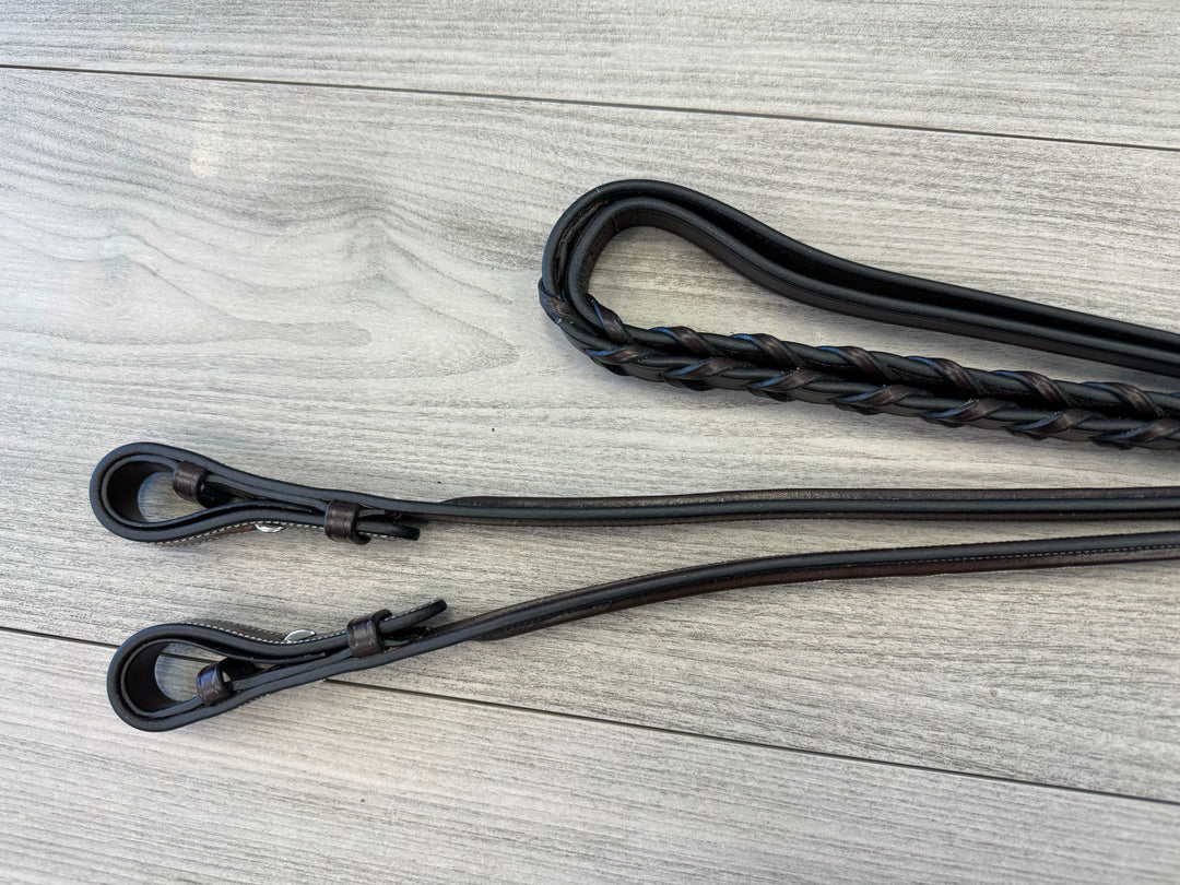 SALE Laced Reins Deco French Hook Brown/Cream (R5)
