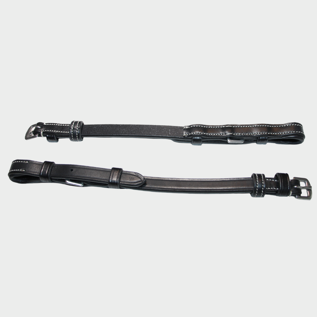 Cheek Pieces Buckles Cream Stitching