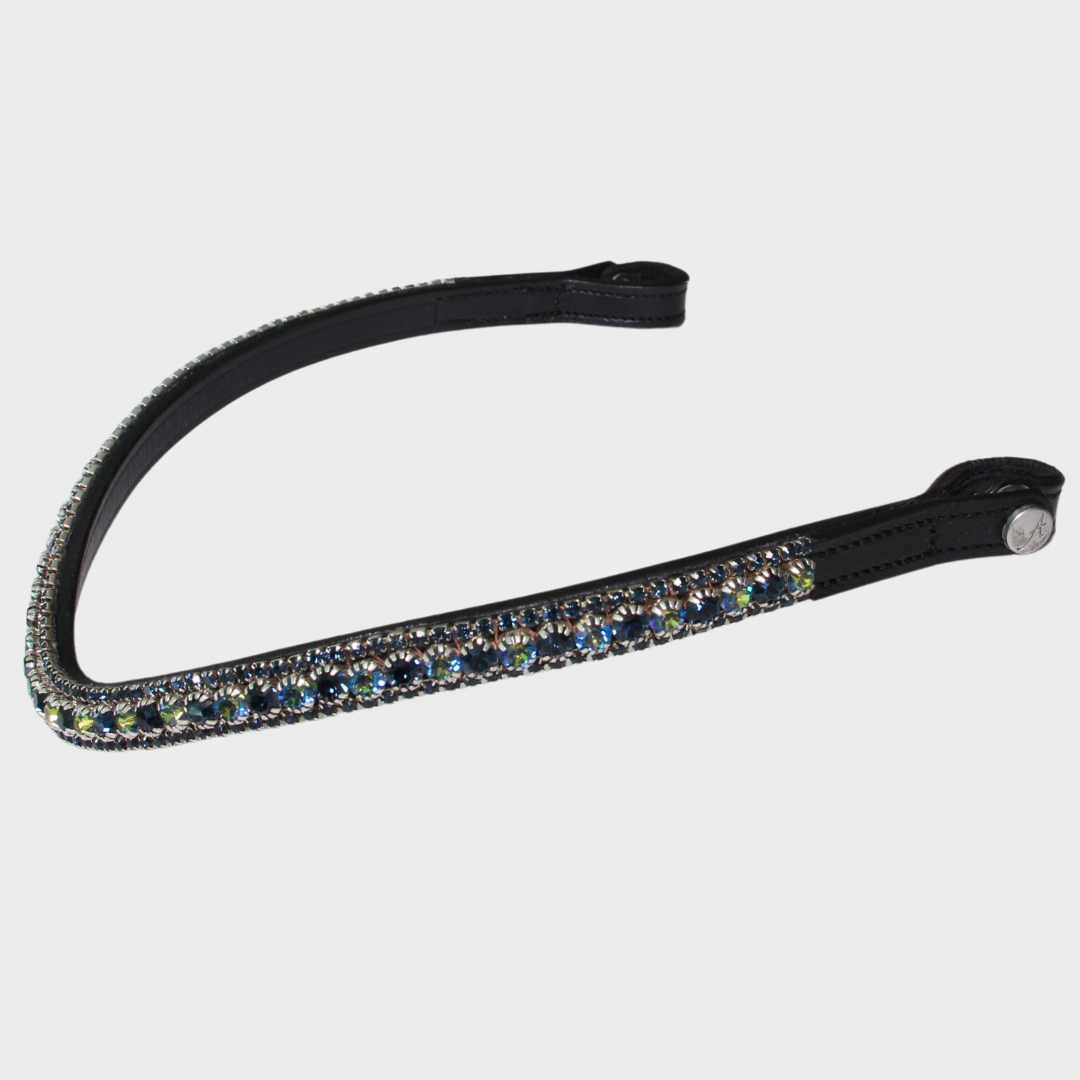 Artemis Lux Shades Of Blue Swarovski® Crystal Browband - Black