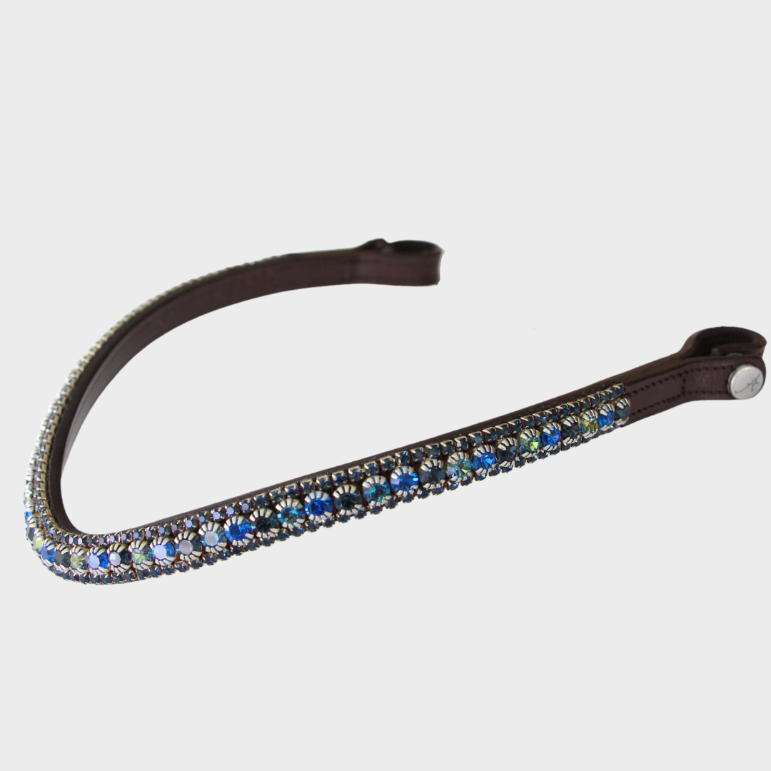 Lux Shades Of Blue Browband - Brown