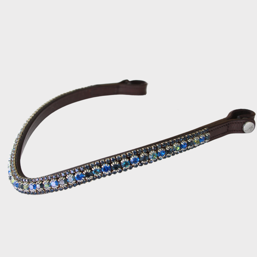 SALE Artemis Lux Shades Of Blue Swarovski® Crystal Browband - Brown