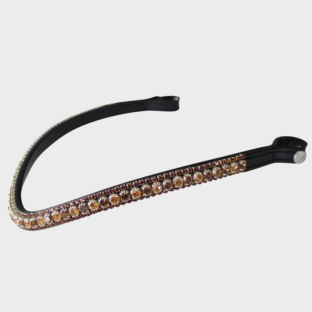Artemis Lux Shades Of Brown Swarovski® Crystal Browband - Black