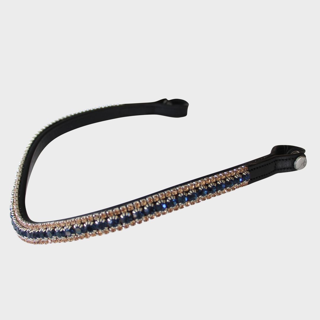 Artemis Lux All Navy with Gold Swarovski® Crystal Browband - Black