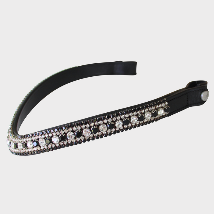 Artemis Lux Black & White Swarovski® Crystal Browband - Black