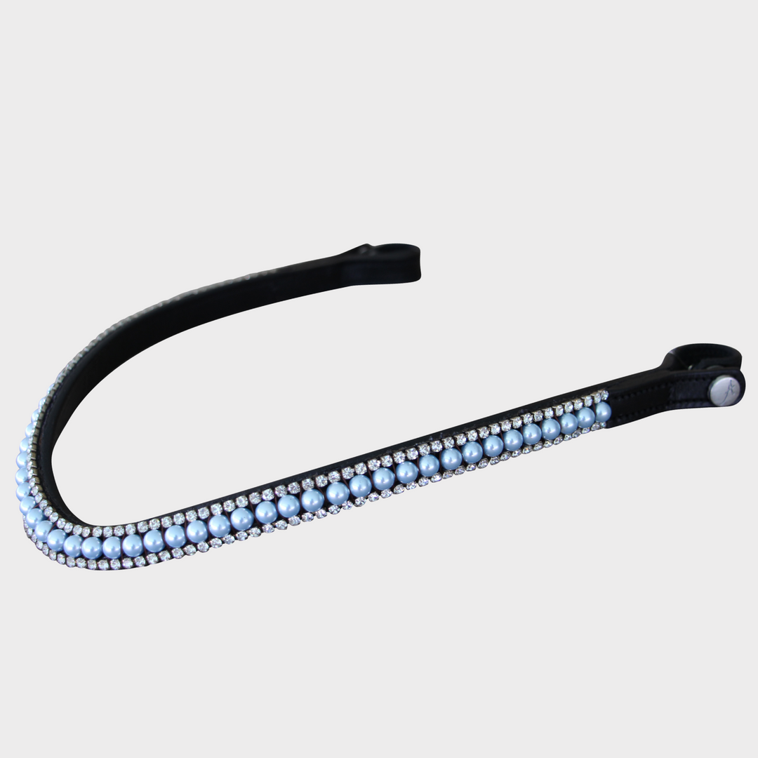 Pearl Light Blue Browband - Black