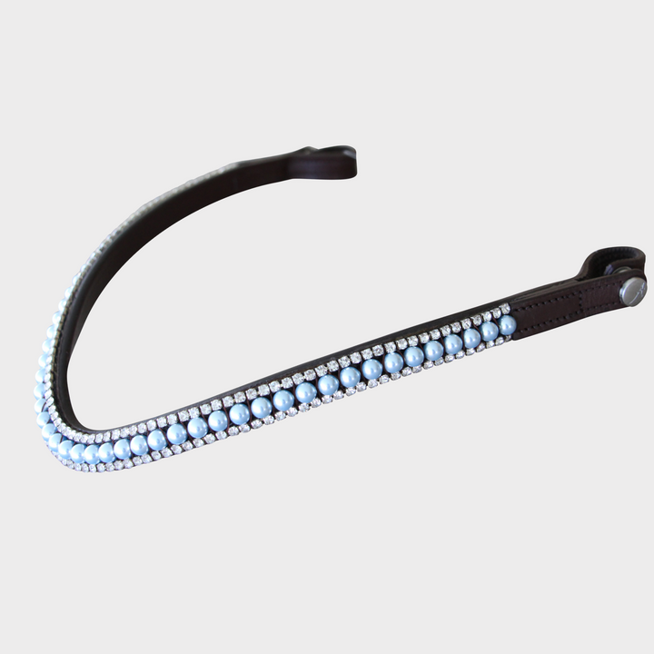 Artemis Swarovski® Pearl Light Blue Browband - Brown