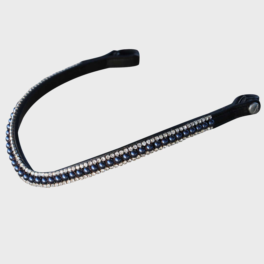 Artemis Swarovski® Pearl Night Blue Browband - Black