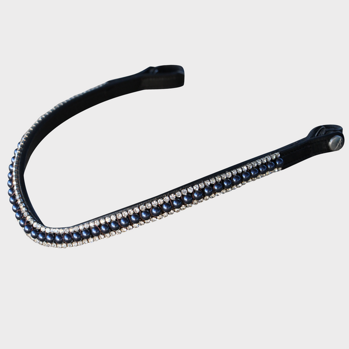 Artemis Swarovski® Pearl Night Blue Browband - Black