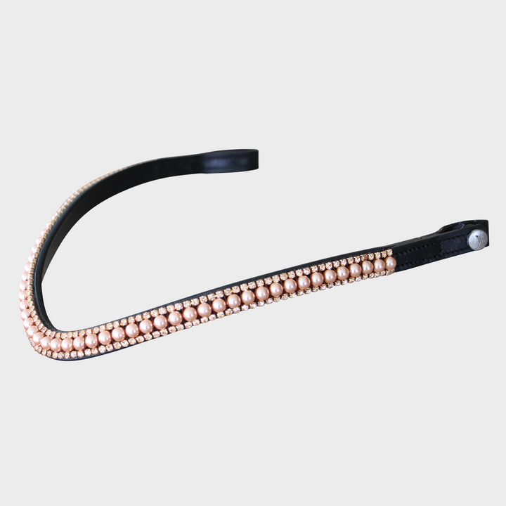 SALE Artemis Swarovski® Pearl Rosegold Browband - Black