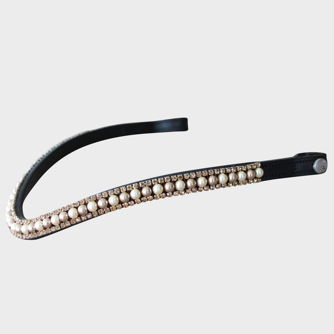 Artemis Swarovski® Pearl Coffee Cream Browband - Black