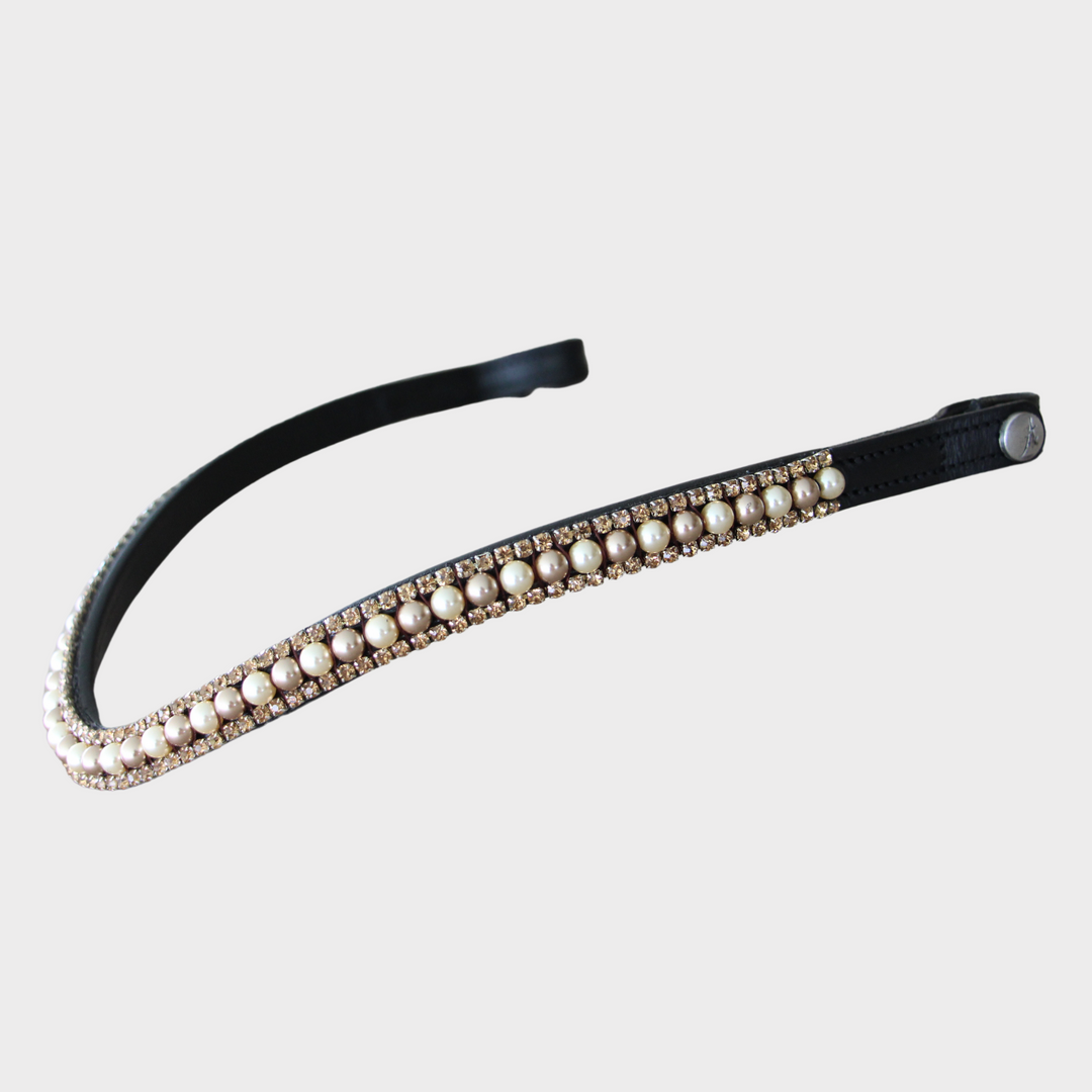 Artemis Swarovski® Pearl Coffee Cream Browband - Brown