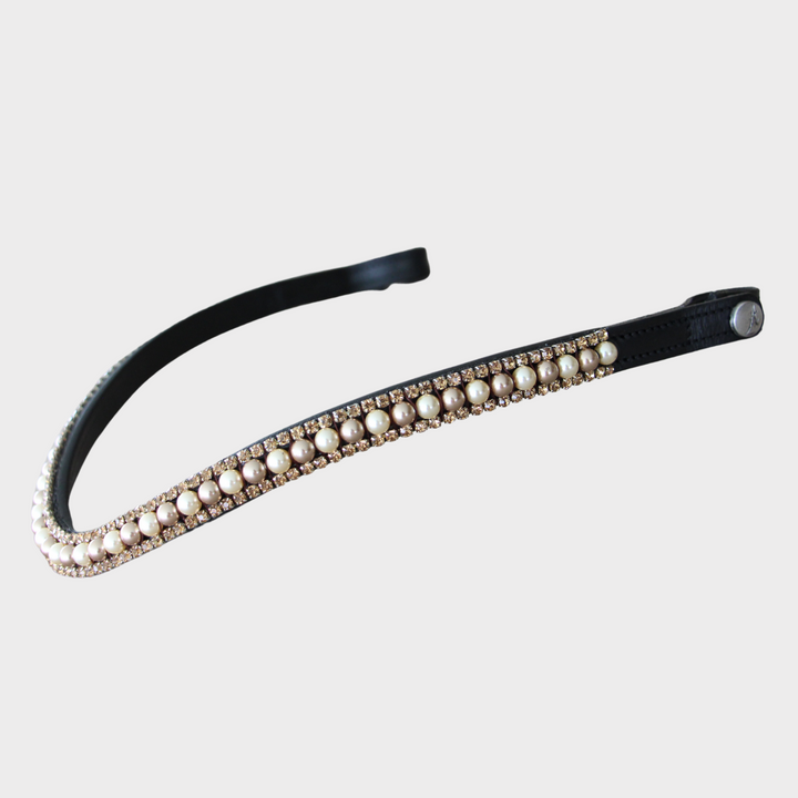 Artemis Swarovski® Pearl Coffee Cream Browband - Brown