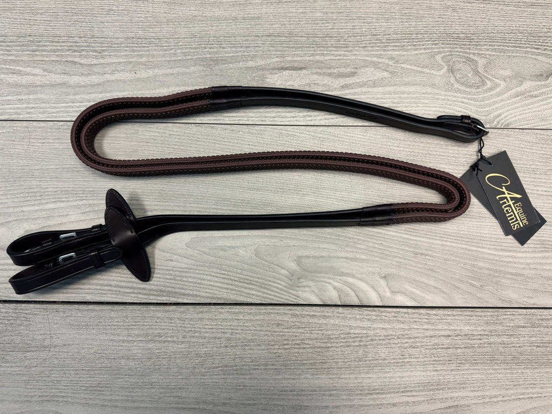 SALE Rubber Reins Buckles Brown - FULL (R20)