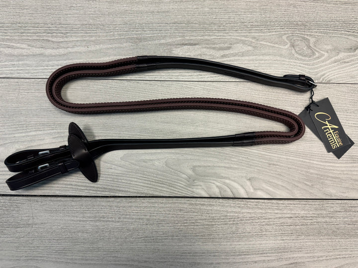 SALE Rubber Reins Buckles Brown - FULL (R20)