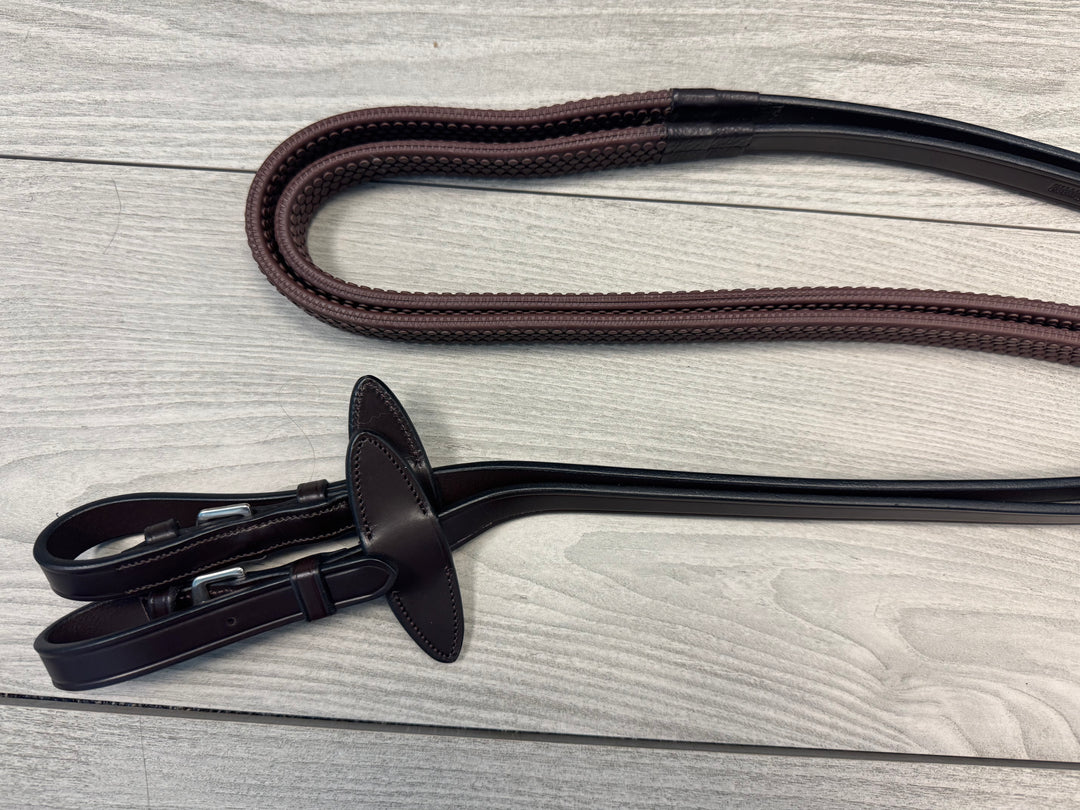 SALE Rubber Reins Buckles Brown - FULL (R20)