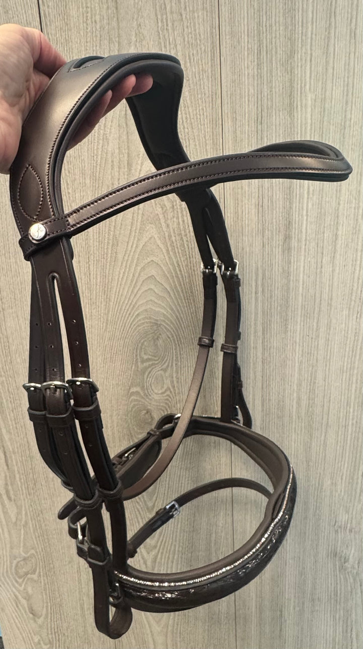 SALE Infinity Bridle Croco w/ Peach Glitter Brown - FULL (A20)