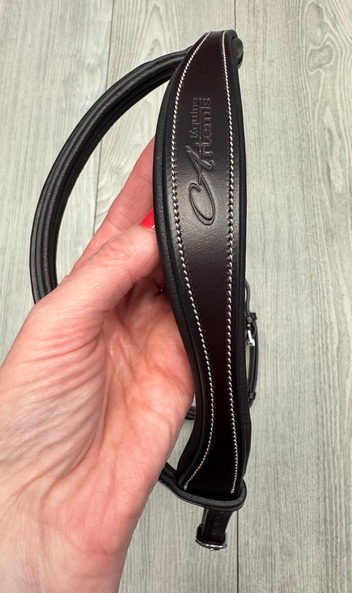 SALE Encore Bridle with Detachable Flash Brown w/ Cream Stitching - LARGE PONY (A11)