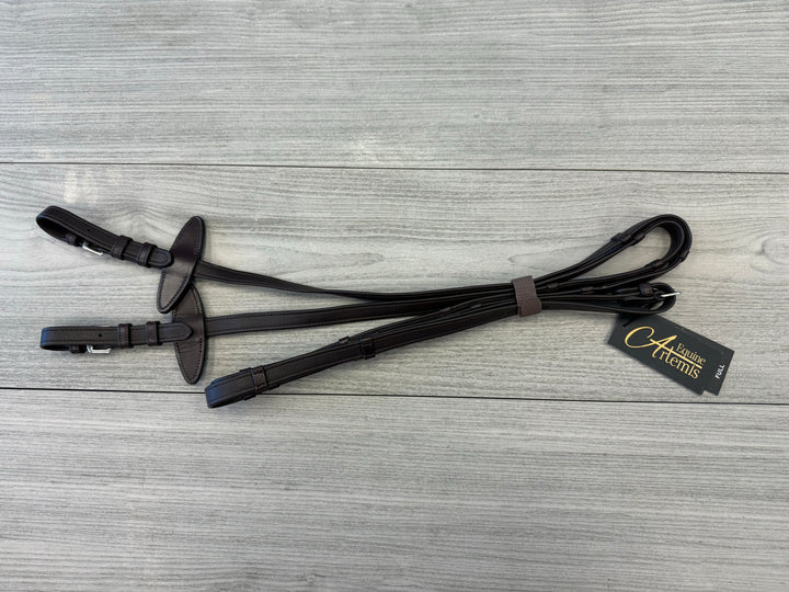 SALE Soft Leather Reins with Handstops Buckles Brown Full