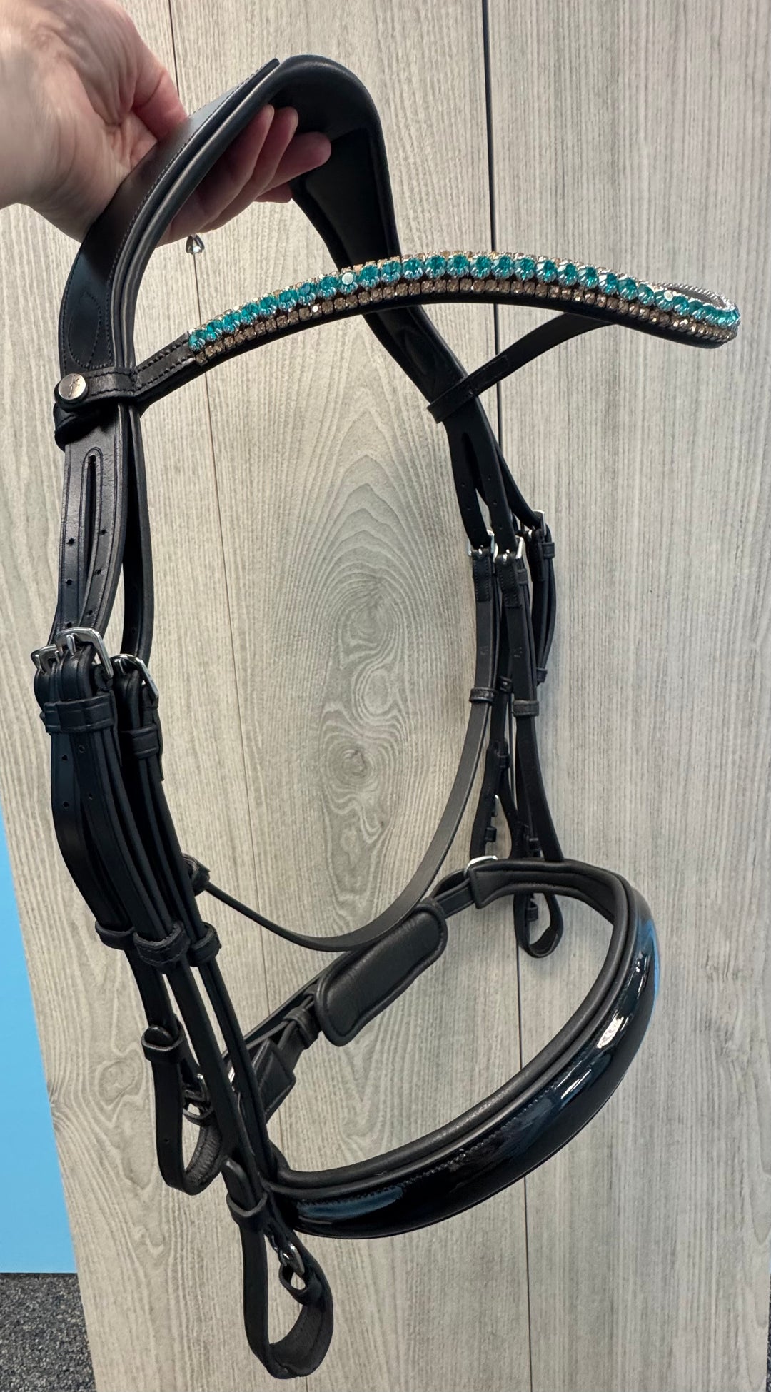 SALE Infinity Double Bridle Patent Black X-FULL (A7)