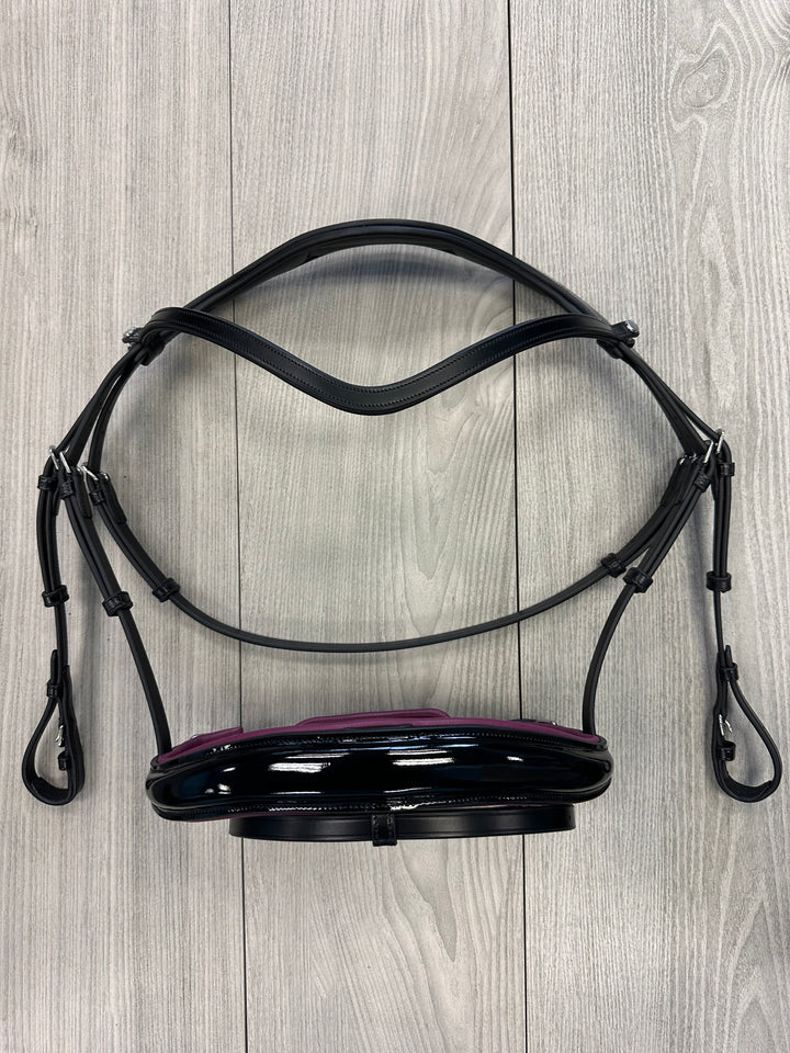 SALE Infinity Dressage Bridle Black Patent Wine Full (A22)