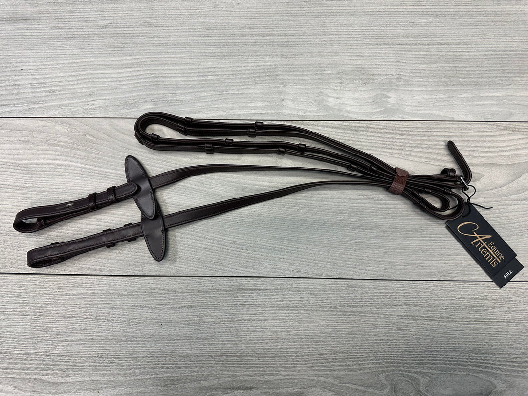 SALE Soft Leather Reins w/ Handstops, French Hook - FULL (R3)