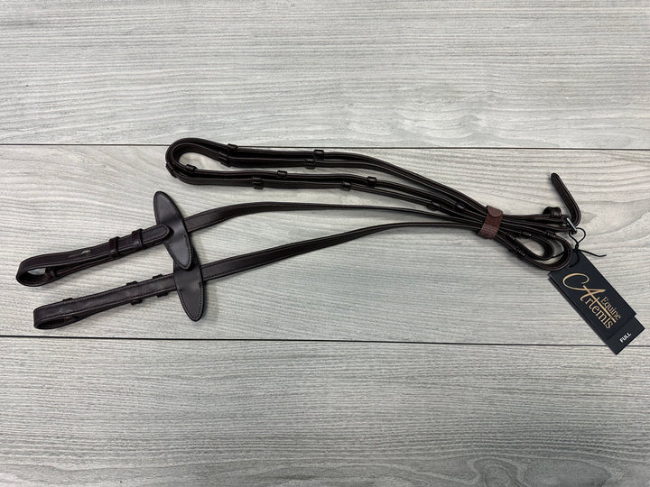 SALE Soft Leather Reins w/ Handstops, French Hook - FULL (R3)