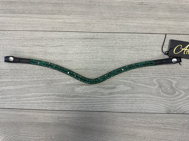 SALE Artemis Lux Emerald Swarovski® Crystal Browband - Black COB
