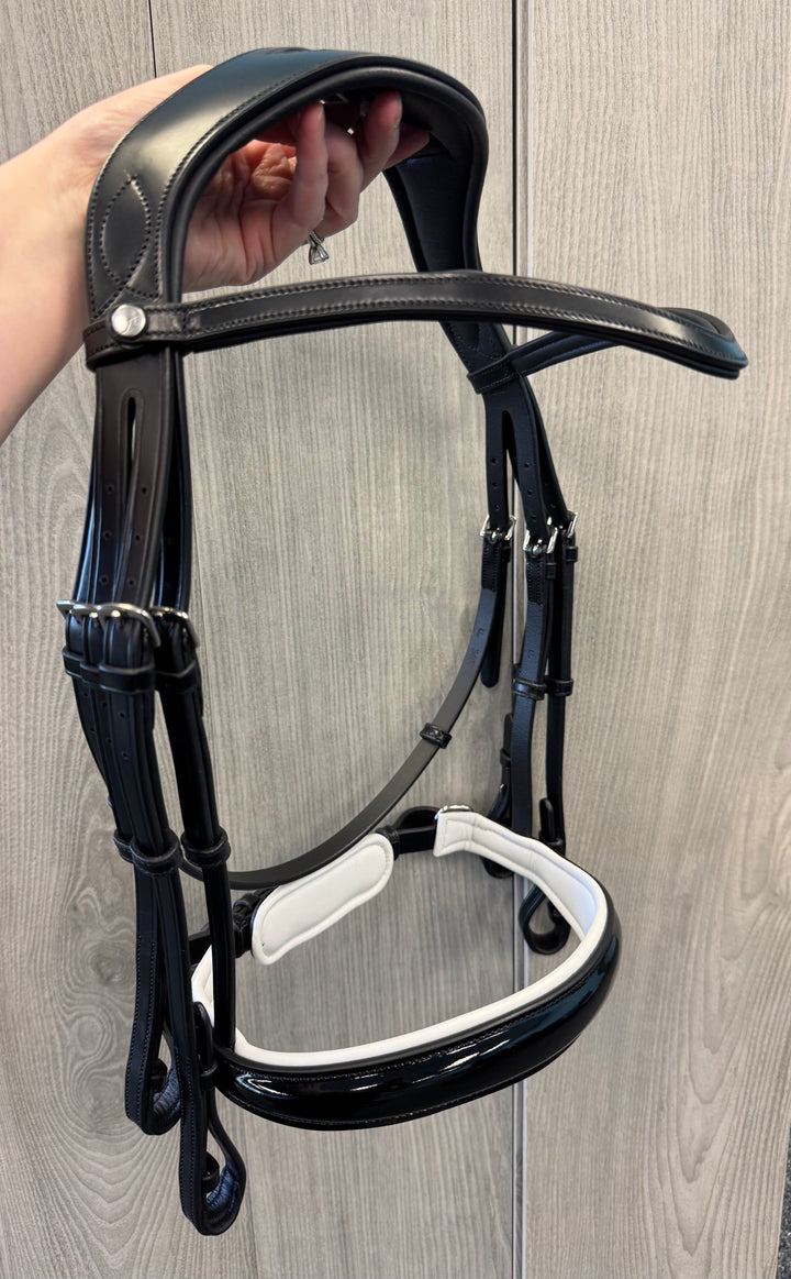SALE Infinity Double Patent Bridle with White Padding (H8)