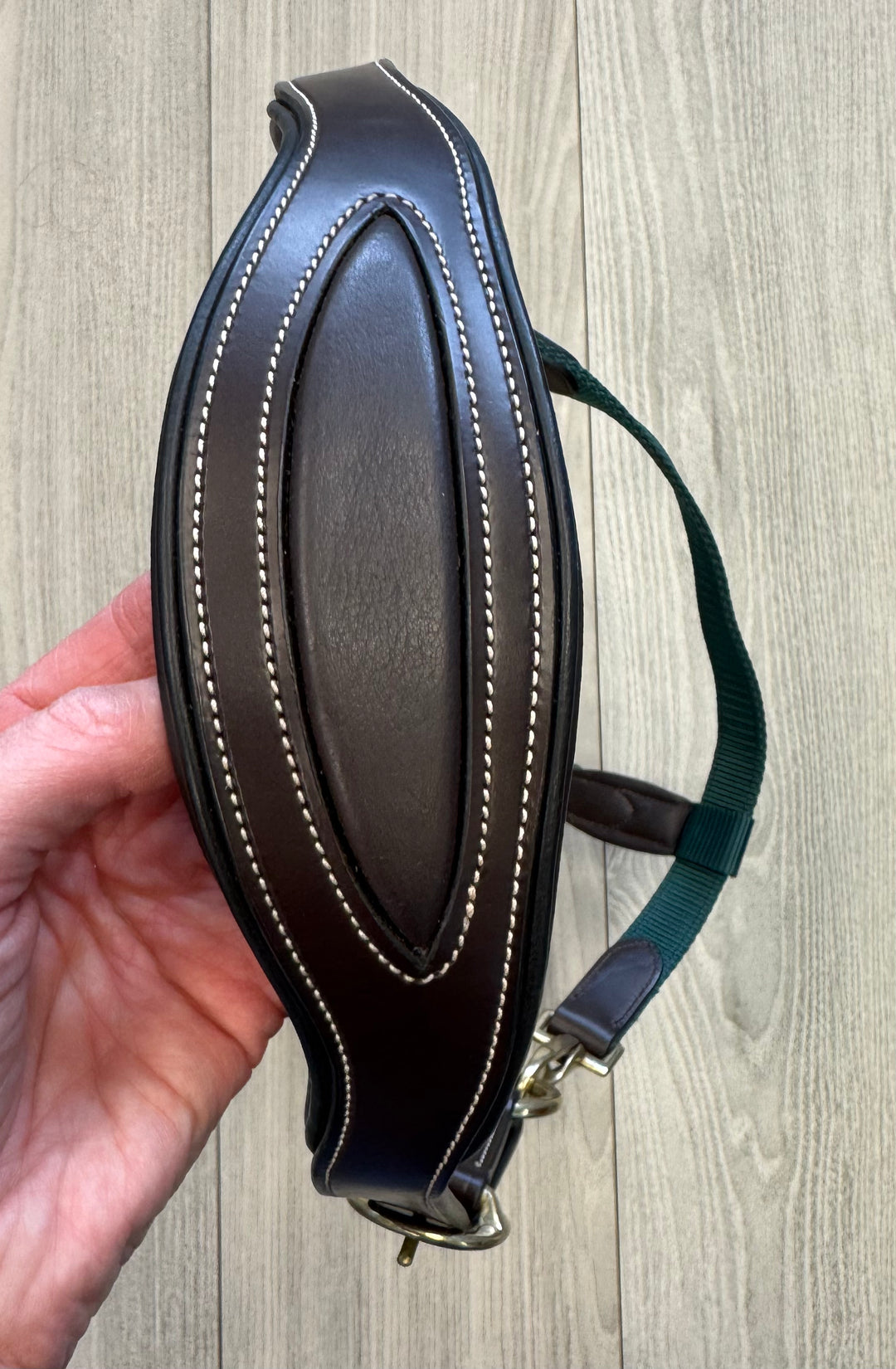 SALE Nylon/Leather Anatomic Halter With Lead Set Green