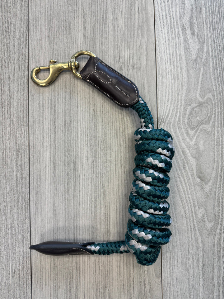SALE Nylon/Leather Anatomic Halter With Lead Set Green