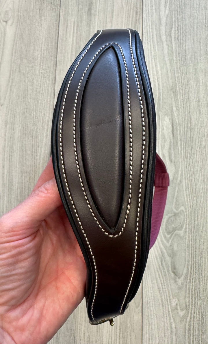 SALE Nylon/Leather Anatomic Halter With Lead Set Burgundy