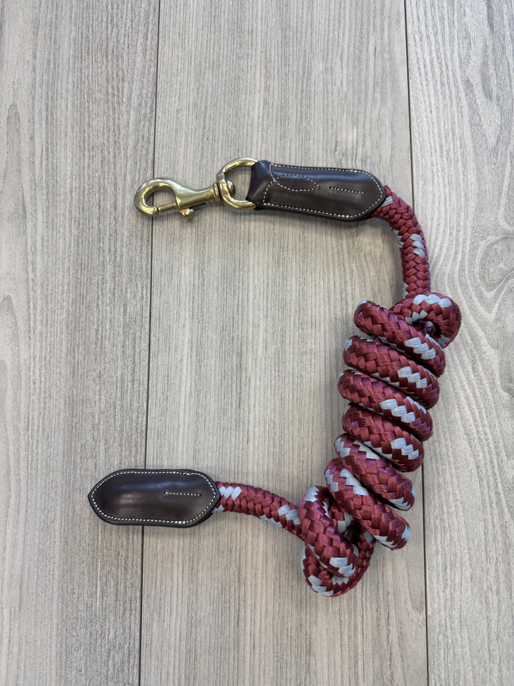 SALE Nylon/Leather Anatomic Halter With Lead Set Burgundy