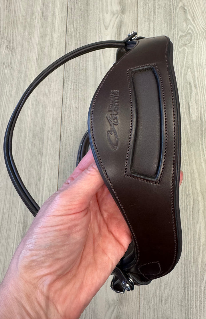 SALE Infinity Croco Dressage Bridle Peach Glitter Brown Full (B4)