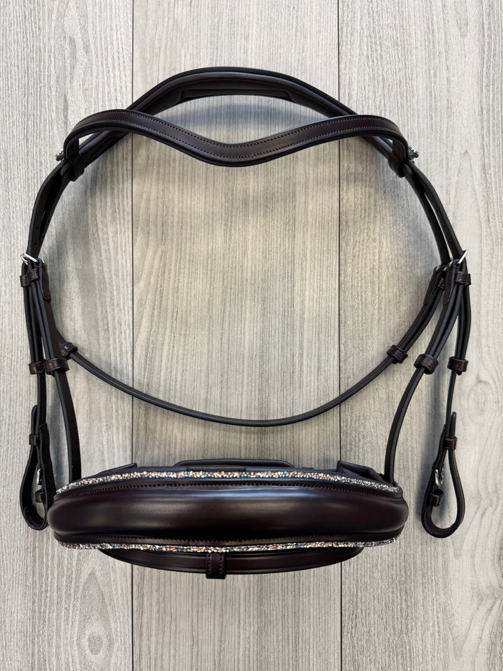 SALE Infinity Dressage Bridle Peach Glitter Brown Full
