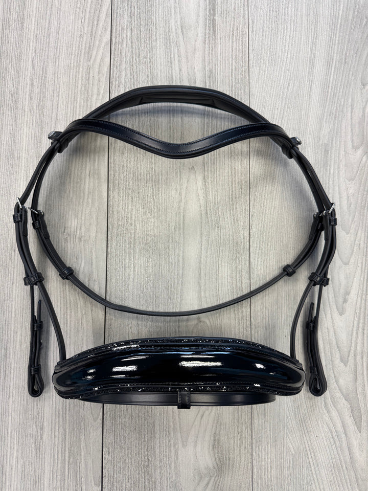 SALE Infinity Patent Dressage Bridle Black Glitter Full (A52)