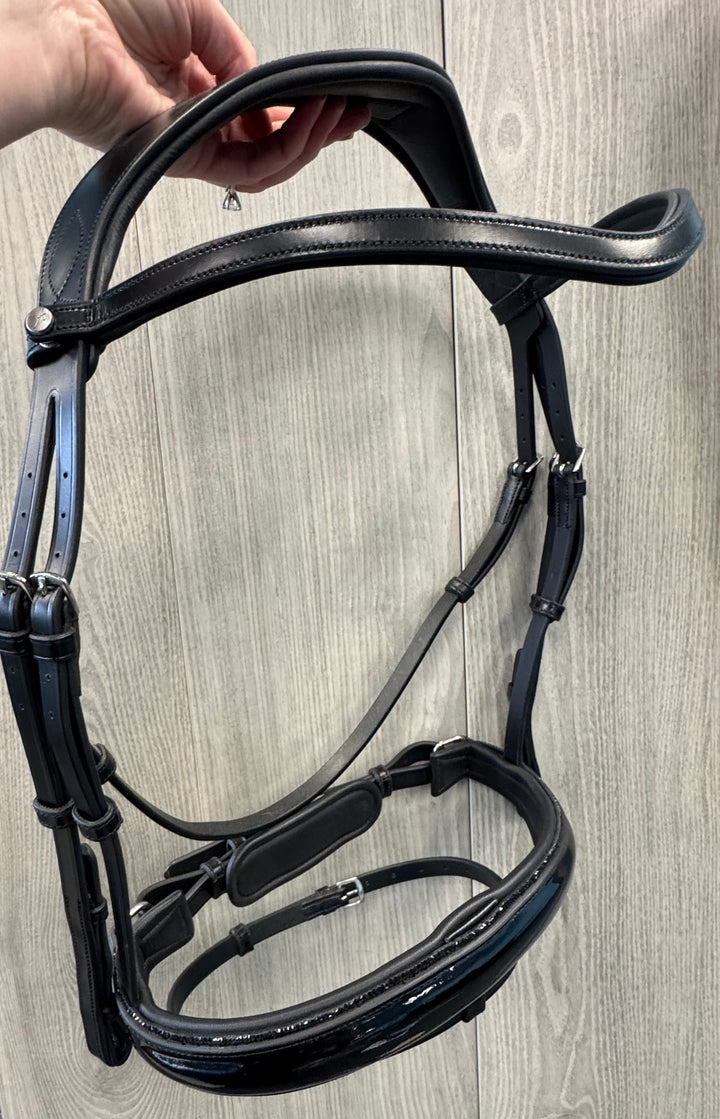 SALE Infinity Patent Dressage Bridle Black Glitter Full (A52)