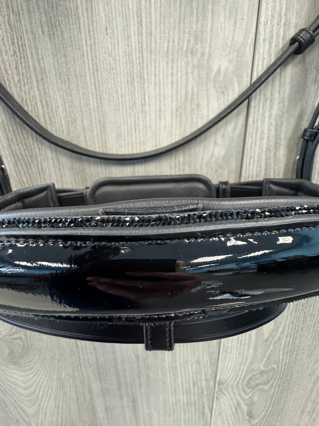 SALE Infinity Patent Dressage Bridle Black Glitter Full (A52)