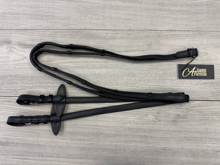 SALE Soft Leather/Rubber Reins with Handstops Buckles (R3)