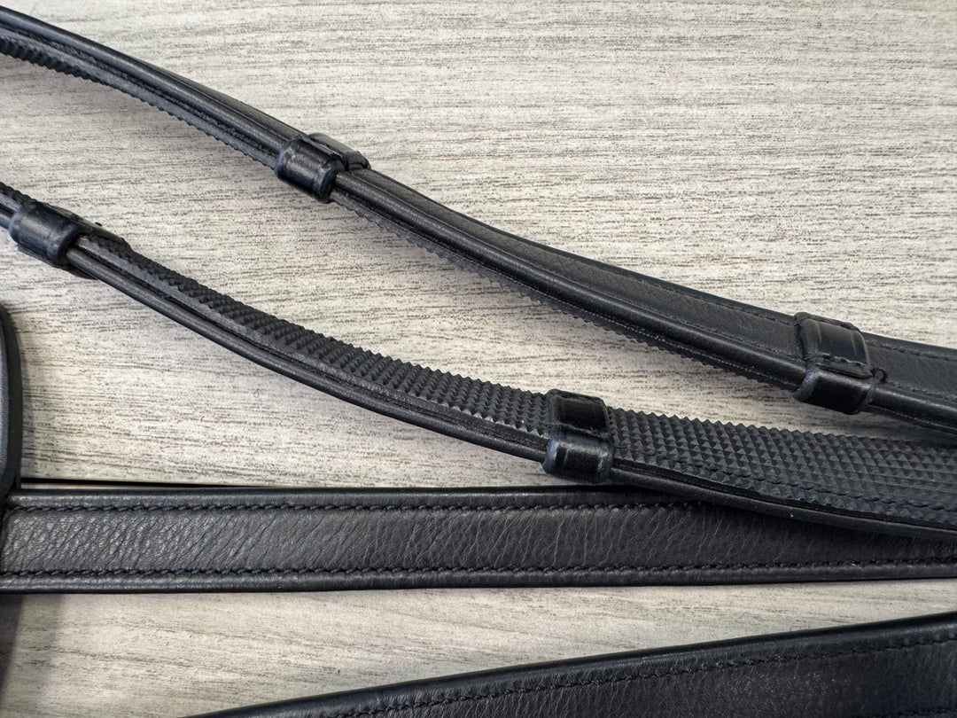 SALE Soft Leather/Rubber Reins with Handstops Buckles (R3)