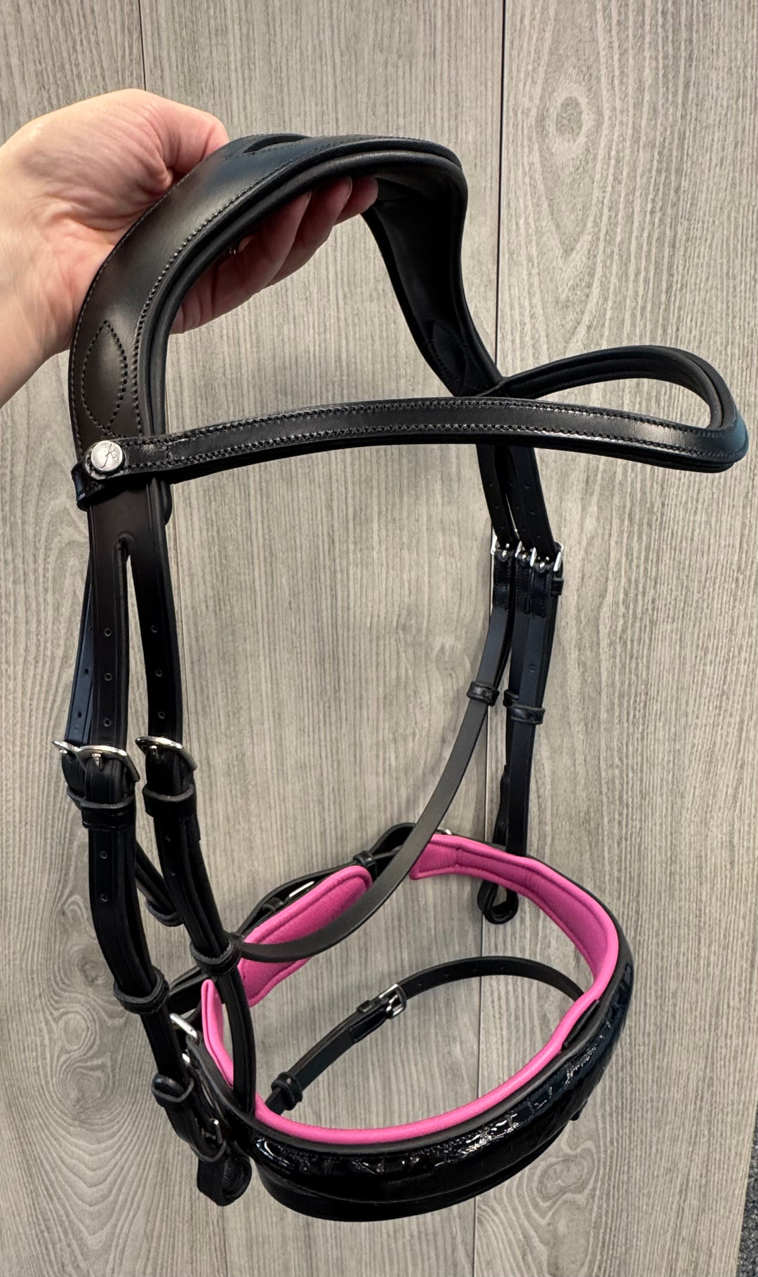 SALE Infinity Croco Dressage Bridle Azalea Full (A58)