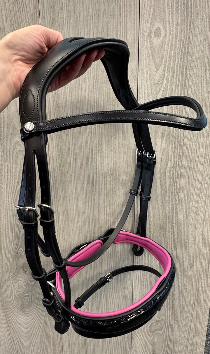 SALE Infinity Croco Dressage Bridle Azalea Full (A58)