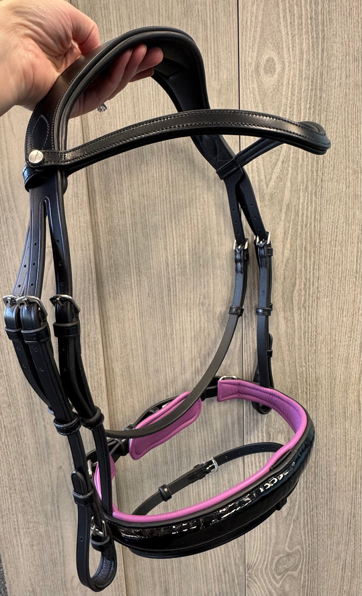 SALE Infinity Croco Dressage Bridle Purple Full (A5)