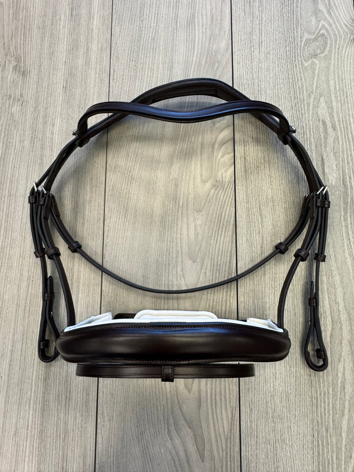 SALE Infinity Dressage Bridle Brown with White Padding Full (A57)