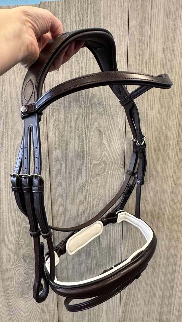 SALE Infinity Dressage Bridle Brown with White Padding Full (A15/A42)