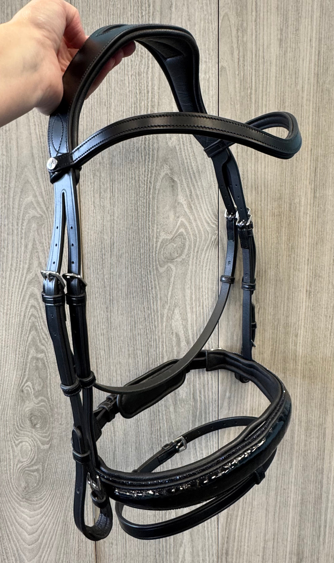 SALE Infinity Dressage Bridle Croco Blue Glitter Full (A44)