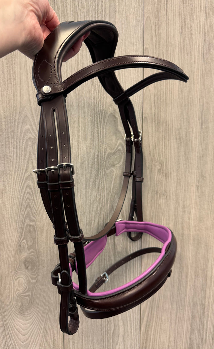 SALE Infinity Dressage Bridle Purple Brown Full (A3)