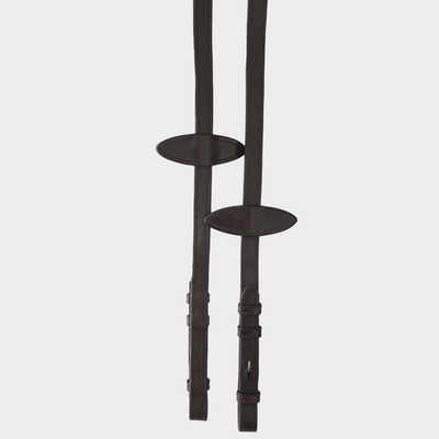 Soft Leather/Rubber Reins w/ Handstops - French Hooks
